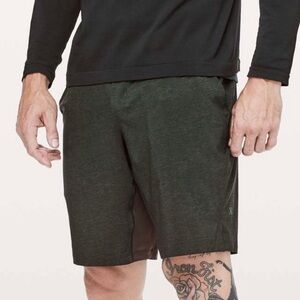 Lululemon T.H.E. Short Linerless 9" Updated Heathered Texture Printed Dark Olive